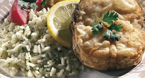 recipe image Peixe Frito com Arroz de Coentros