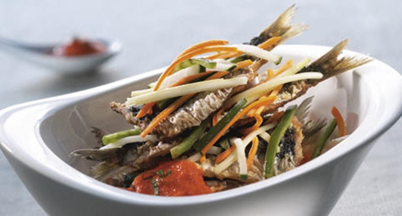 recipe image Sardinhas e Legumes em Vinagrete de Pimentos