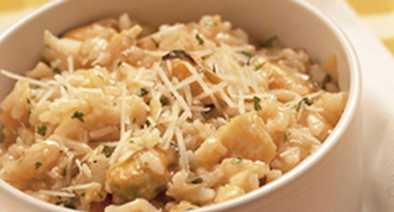 recipe image Risotto de bacalhau com mexilhões
