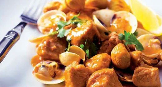 recipe image Rojões de porco com amêijoas e castanhas