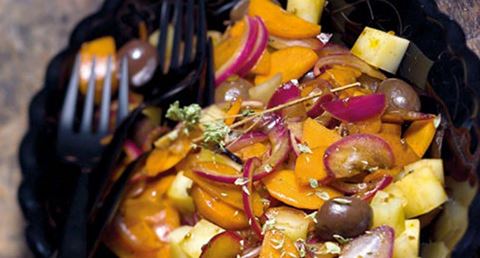 recipe image Salada morna de cenoura com queijo de cabra