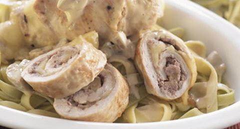 recipe image Bifes Enrolados com Molho de Cogumelos