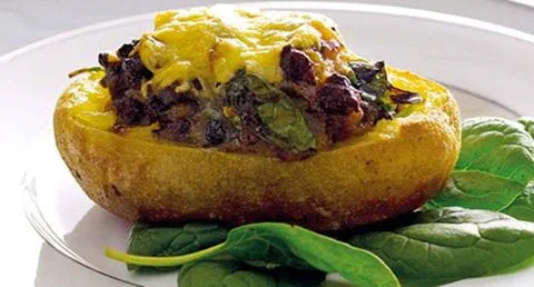 recipe image Batatas recheadas com morcela e espinafres