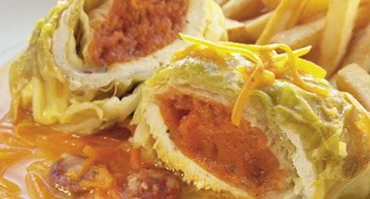 recipe image Trouxas de peru com recheio de farinheira e queijo