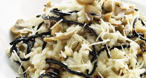 recipe image Risotto com cogumelos e algas