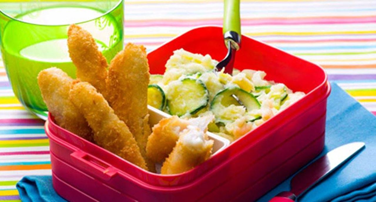 recipe image “Fingers” de pescada com puré de batata e curgete