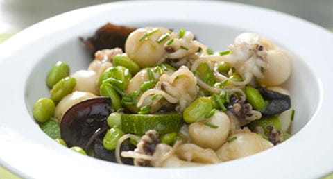 recipe image Choquinhos no wok com vegetais