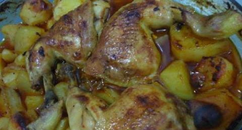 recipe image Pernas de Frango no Forno com Batatas e Coentros