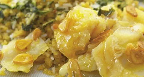 recipe image Migas com lascas de bacalhau assado