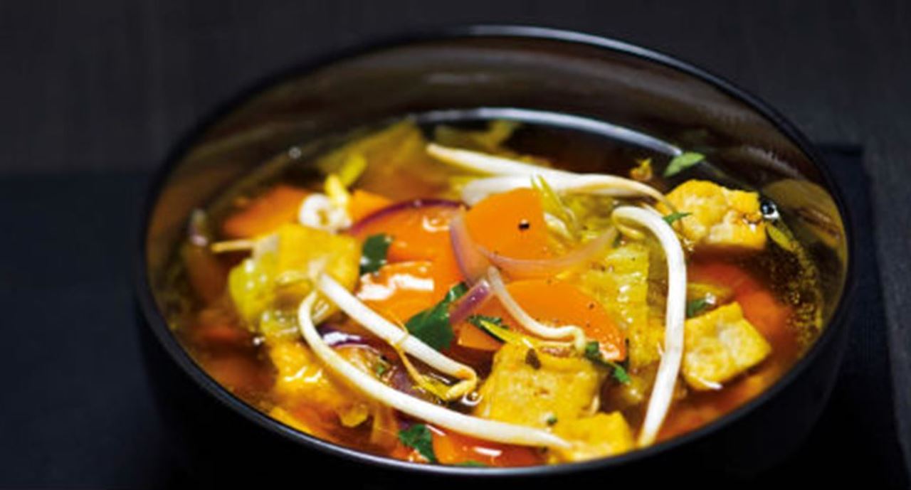 recipe image Caldo de tofu com vegetais