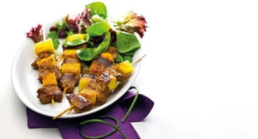 recipe image Espetadas de novilho com ananás