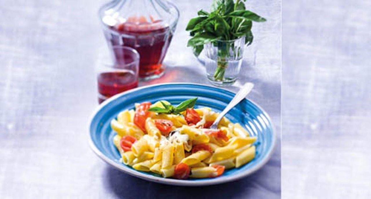 recipe image Massa com tomate cereja e mozzarella