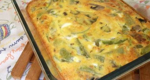 recipe image Frittata de cogumelos e feijão-verde