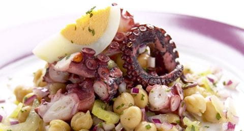 recipe image Salada de polvo com grão e aipo
