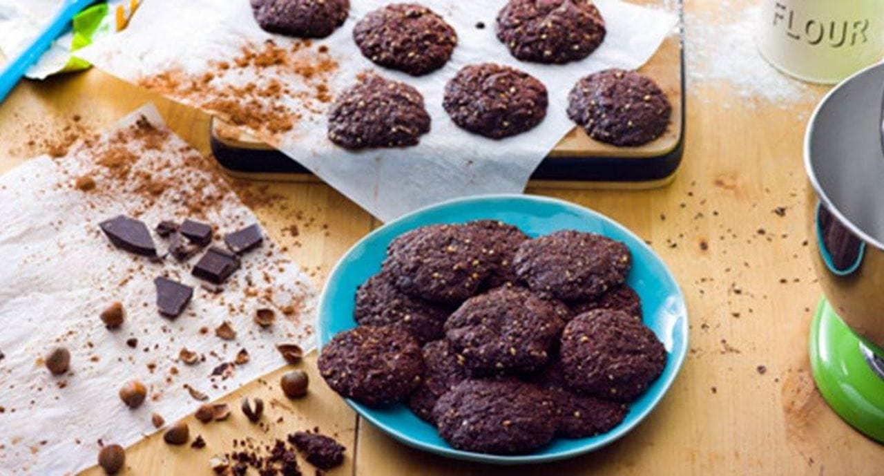 recipe image Cookies de chocolate e avelã