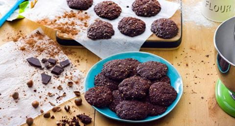 recipe image Cookies de chocolate e avelã