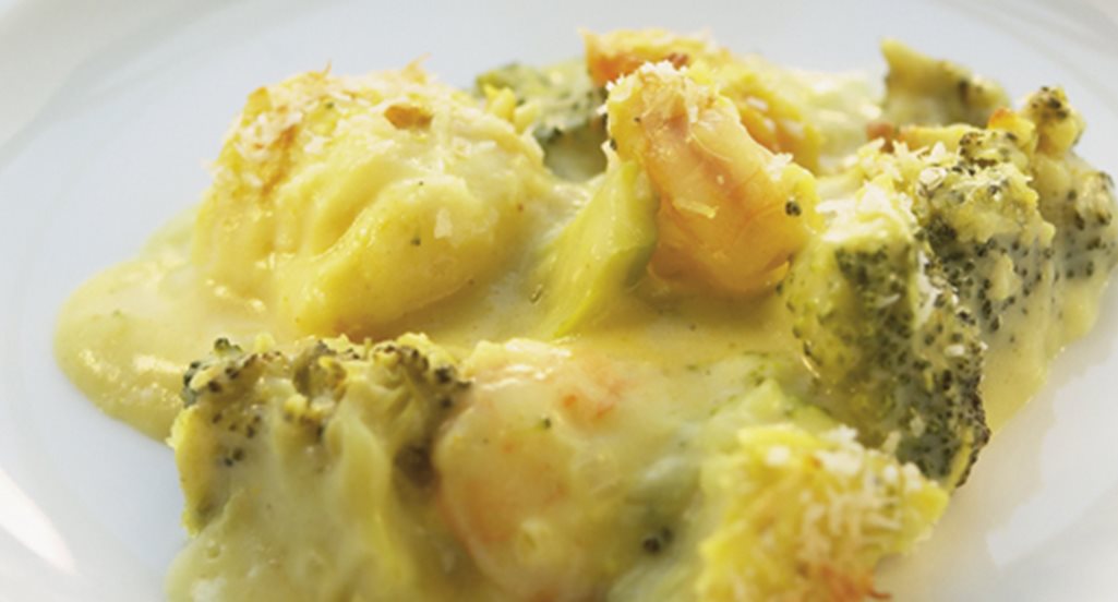 recipe image Gratinado de tamboril com brócolos e coco