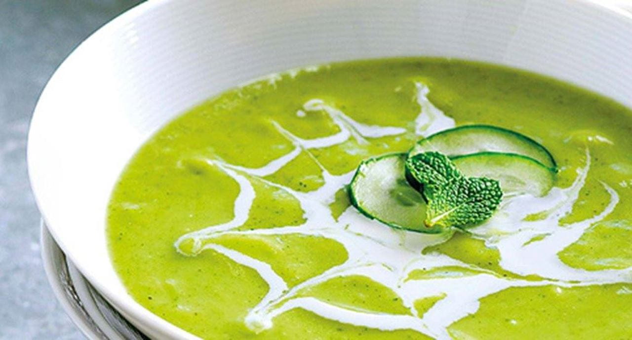 recipe image Creme frio de courgette e pepino com hortelã