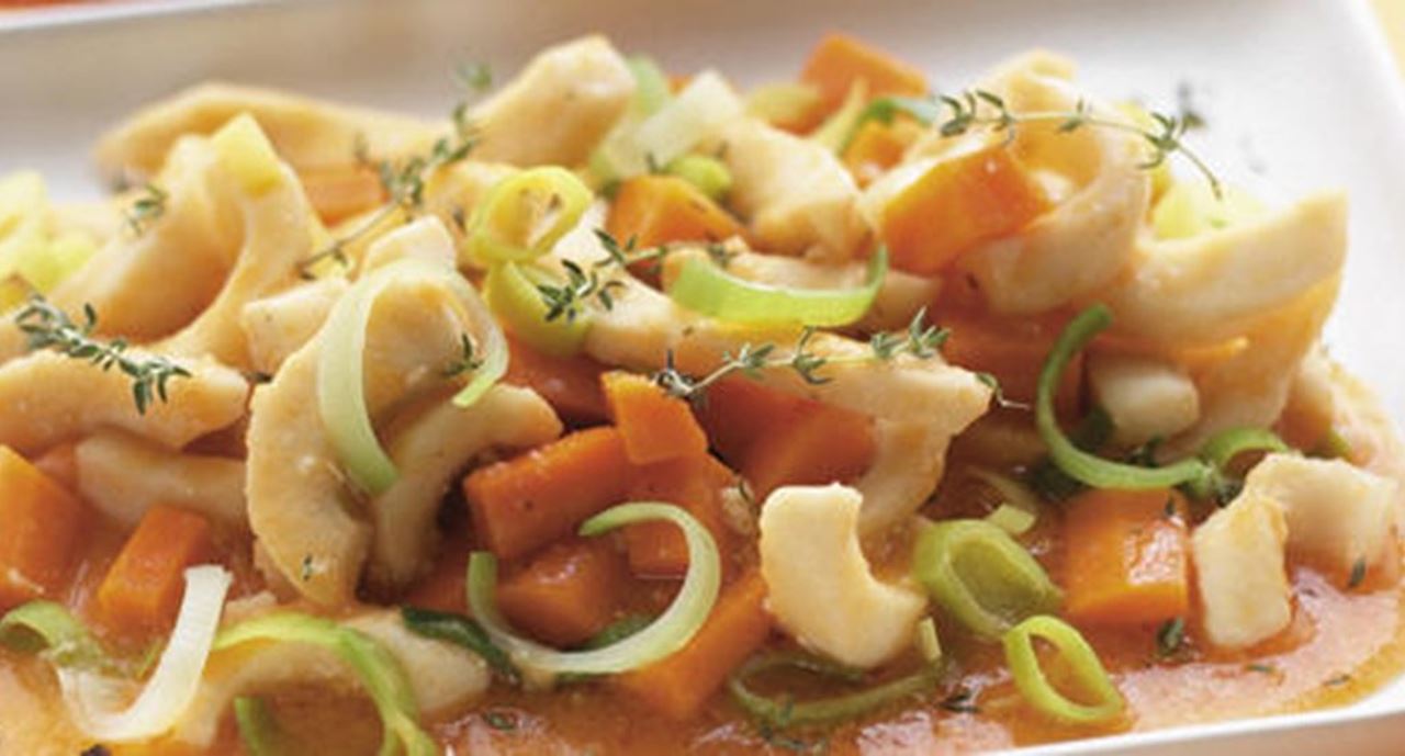 recipe image Tiras de Choco com Legumes