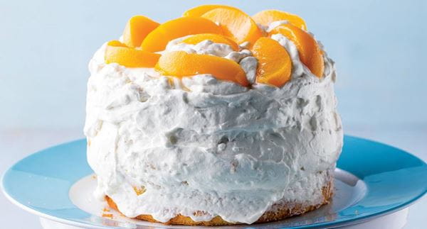 recipe image Bolo de Fécula com Pêssego em Calda