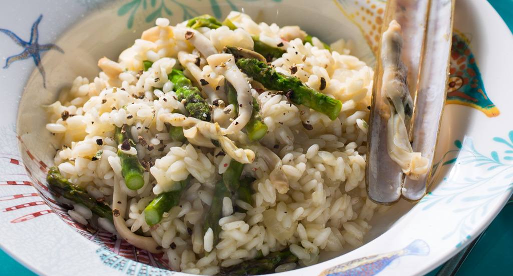 recipe image Risotto de Lingueirão com Espargos Verdes